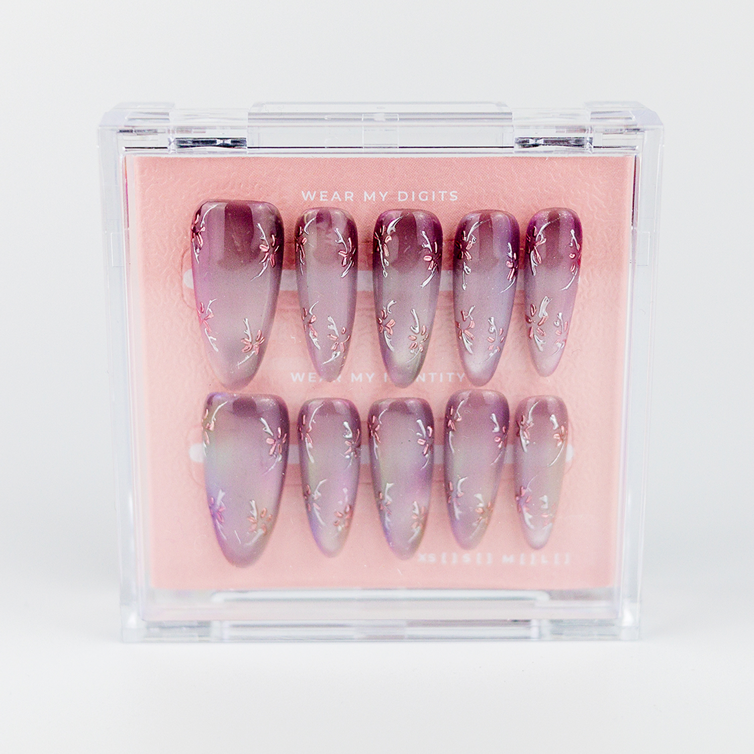 #2368 – Enchanted Ombre | Long, Almond Reusable Ready-to-Wear Nails