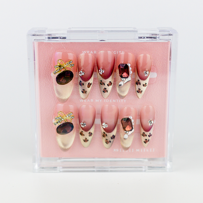 #2452 – Tartan Treasure | Long, Almond Reusable Ready-to-Wear Nails