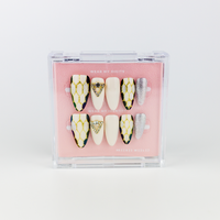 #2495 – Serpent Gold | Long, Almond Reusable Ready-to-Wear Nails