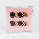 #2517 – Soft Glam Grid | Medium, Square Reusable Ready-to-Wear Nails