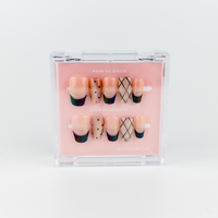 #2545 – French Fusion | Medium, Coffin Reusable Ready-to-Wear Nails