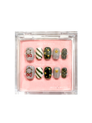 #2557 – Classic Holiday Charm | Short Almond Shape, Reusable Ready-to-Wear Nails
