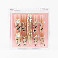 #2659 – Cheetah Chic | Long, Stiletto Reusable Ready-to-Wear Nails