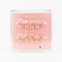 #27 – Pink Glow | Medium, Square Reusable Ready-to-Wear Nails