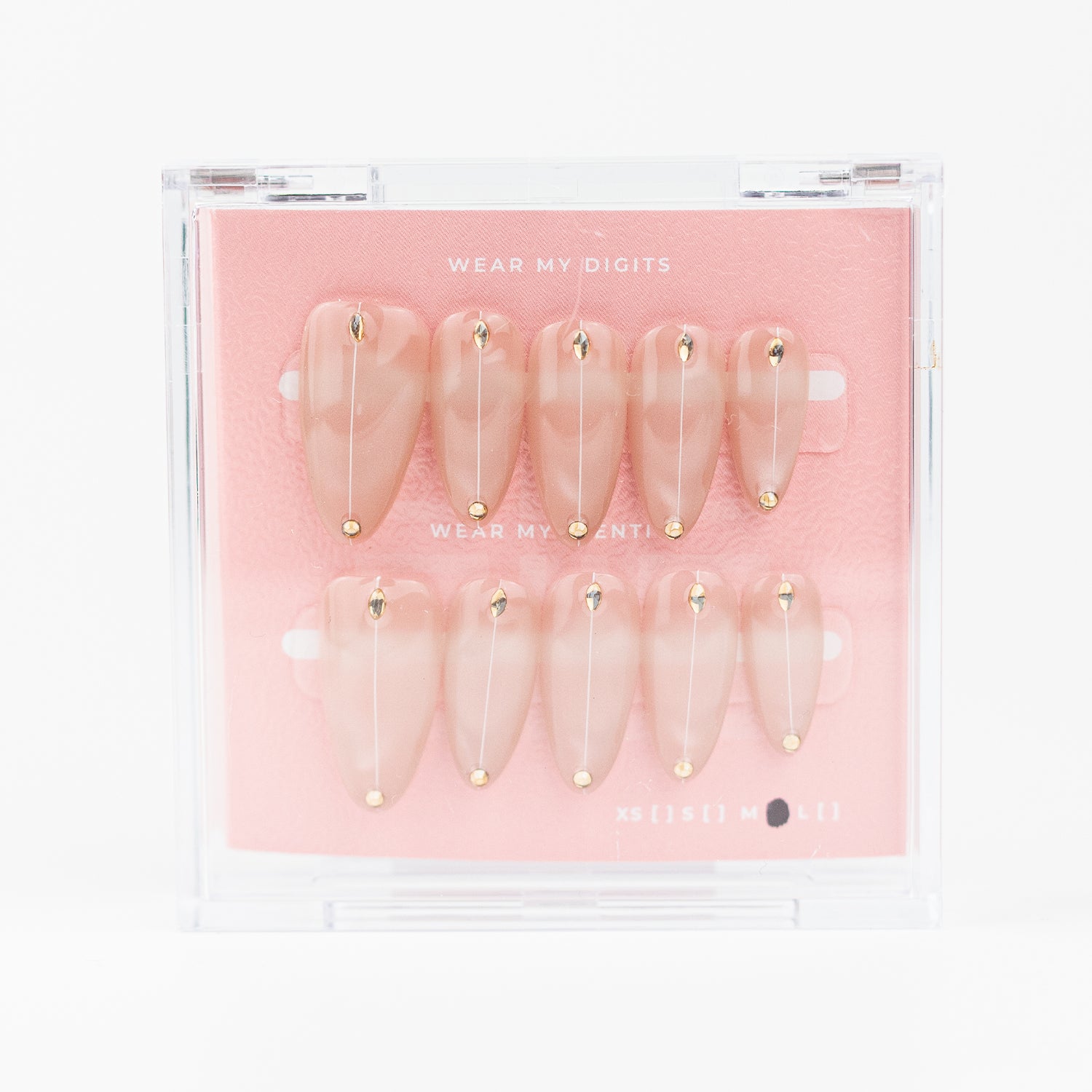 #2756 – Silver Lining | Long, Stiletto Reusable Ready-to-Wear Nails