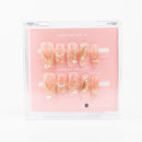 #2769 – Queens Veil | Long, Almond Reusable Ready-to-Wear Nails