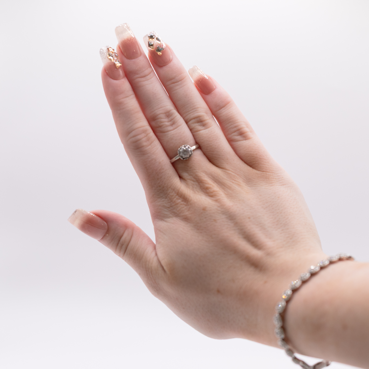 #2813 – Golden Mirage | Medium, Square Reusable Ready-to-Wear Nails