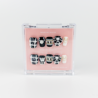 #470 – Rebel Ribbons | Medium, Squaoval Reusable Ready-to-Wear Nails