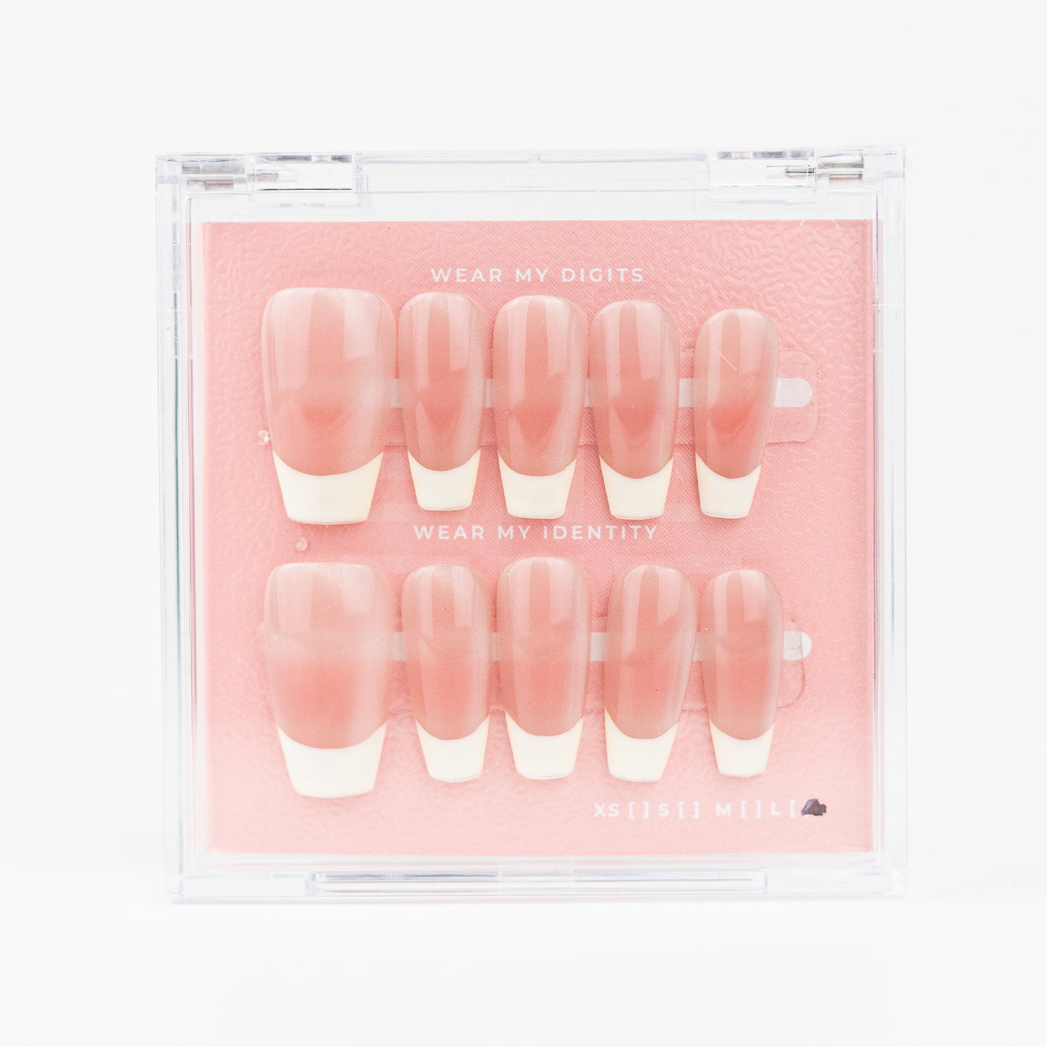 #554 – French Kiss | Long, Coffin Reusable Ready-to-Wear Nails