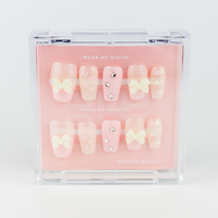 #738 – Twinkle Tie | Medium, Square Reusable Ready-to-Wear Nails