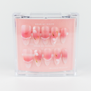 #746 – Noir Blooms | Long, Almond Reusable Ready-to-Wear Nails
