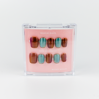 #984 – Mud &amp; Mist | Medium, Squaoval Reusable Ready-to-Wear Nails