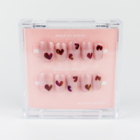 #F044 – Heart Whisper | Medium, Square Reusable Ready-to-Wear Nails