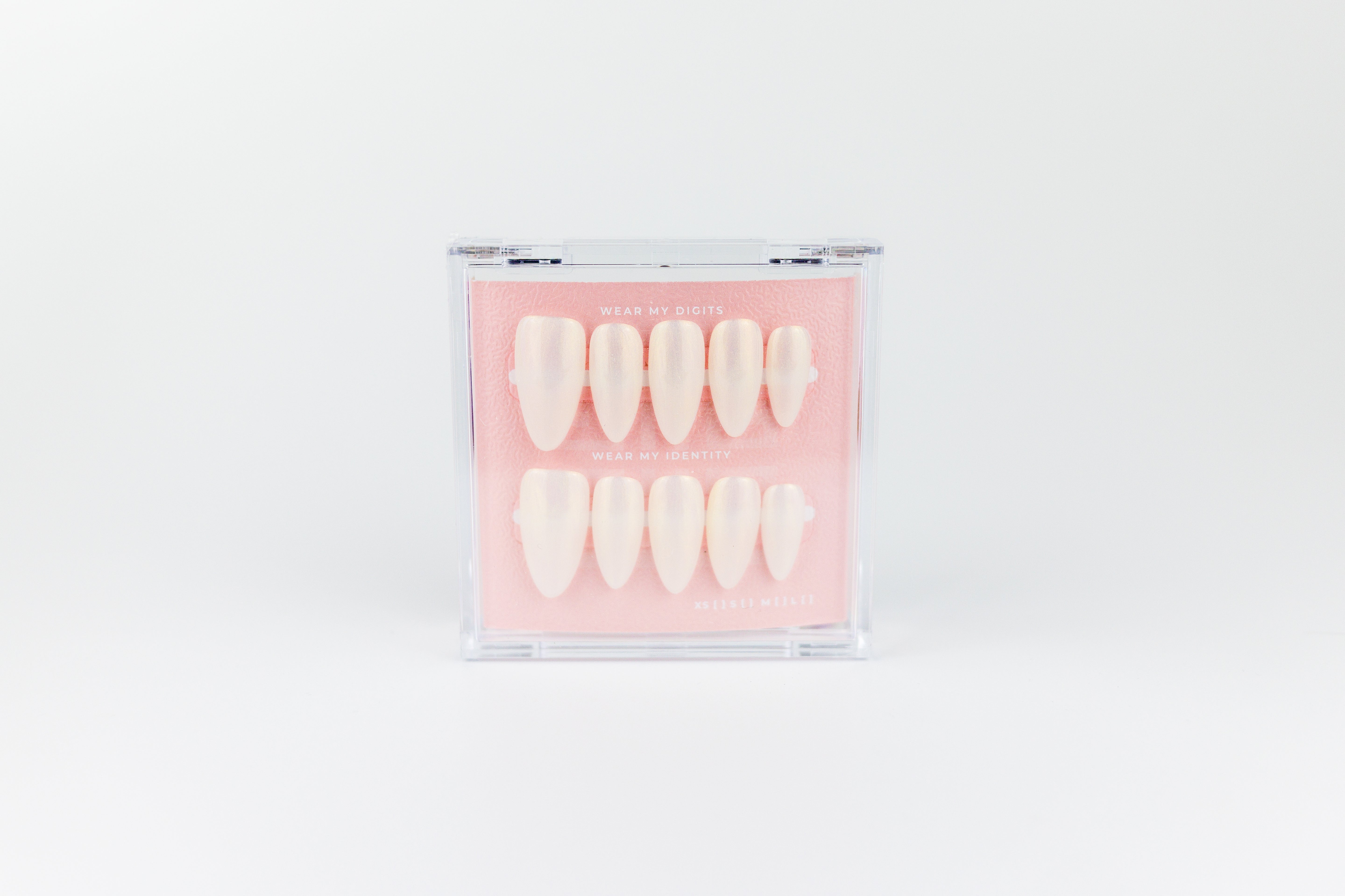 #1851 – Pearl Essence | Long, Almond Reusable Ready-to-Wear Nails