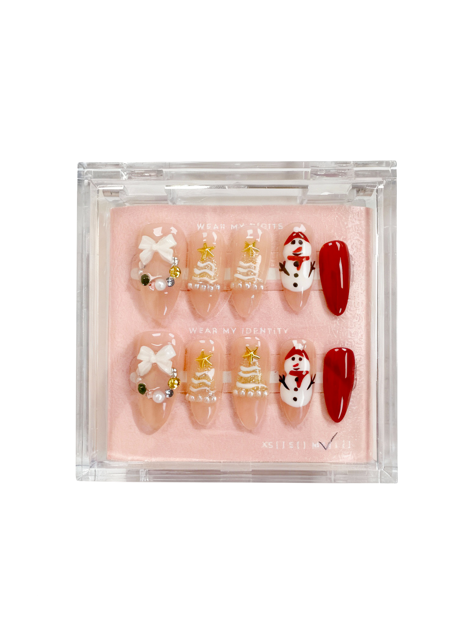 #SD1606 – Winter Midnight Sparkle | Short Oval Shape, Reusable Ready-to-Wear Nails