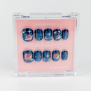Buy Blue eclipse press on nails in Squaoval shape, Party, Holiday theme, Blue colour and Short length.
