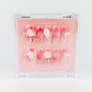 Buyy Bubblegum Bunny press on nails in Coffin shape, Holiday theme, pink colour and Long length.
