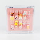 Buy Cappy Cutie press on nails in Coffin shape, Brights, Holiday theme, Pastel colour and Long length.
