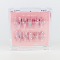 Buy Cat eye Glimmere press on nails in Oval shape, Holiday, Casual, Brights theme, Pink colour and Long length.
