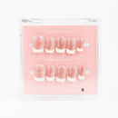 Buy  French Tips press on nails in Oval shape, Neutrals theme, nude,white colour and Short length.
