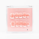 Buy French Tips press on nails in Square shape, Neutrals, Casual theme, white, nude colour and Medium length.