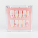 Buy  Kitty Bloom press on nails in Almond shape, Brights, Holiday theme, pastel colour and Medium length.
