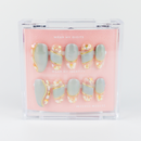 Buy Mystic Seashell press on nails in Round shape, Party, Holiday theme, Blue, Gold colour and Children's length.
