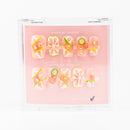 Buy Orange Sangria press on nails in Squaoval shape, Brights theme, orange colour and Medium length.
