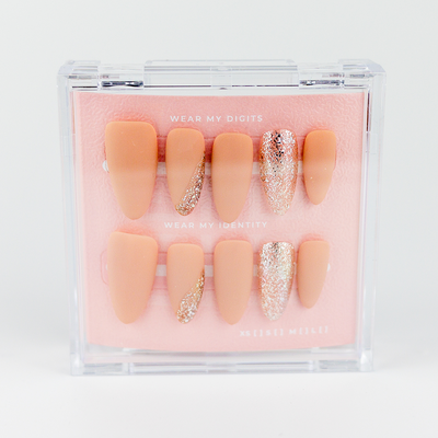 #1139 – Peach Shimmer | Long, Oval