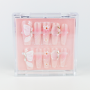 Buy Petalglass press on nails in Coffin, Squaoval shape, Holiday, Party theme, Multicolour colour and Long length.
