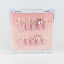 Buy  Rose Royalty press on nails in Coffin shape, Party theme, nude,pink colour and Long length.

