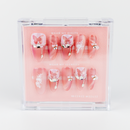 Buy  Rosewing Stardust press on nails in Round shape, Party theme, pink colour and Long length.
