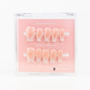 Buy Silver Lining press on nails in Coffin shape, Neutrals, Casual theme, Nude,white colour and Long length.
