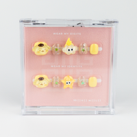 Buy  Spark Pup press on nails in Children shape, Brights, Holiday theme, yellow,nude colour and Children's length.
