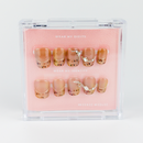 Buy Starfetti press on nails in Squaoval shape, Party, Holiday theme, Brown colour and Short length.

