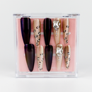 Buy Stone Pour press on nails in Oval shape, Party theme, Brown,beige colour and Long length.
