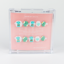 Buy  Teddy Bloom press on nails in Children shape, Brights, Holiday theme, white,green colour and Children's length.
