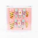 Buy Wildflower bloom press on nails in Coffin shape, Holiday theme, multicolour colour and Long length.